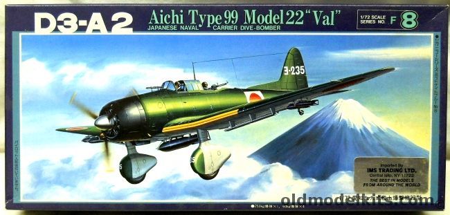 Fujimi 1/72 Aichi Type 99 Model 22 D3A2 Val - Markings for Two Aircraft, 7A-F8-800 plastic model kit